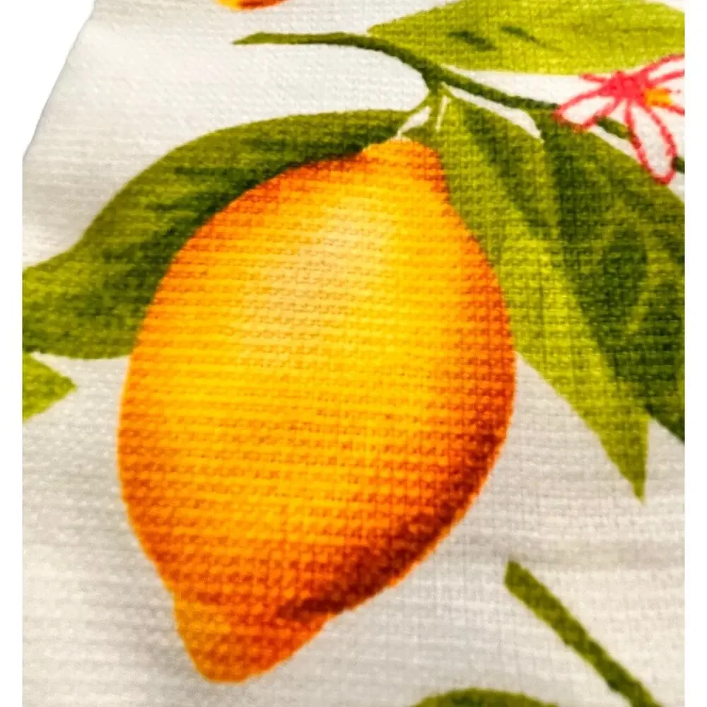 Lemon Themed Hanging Hand Towel Kitchen Handmade Home Decor Yellow Spring